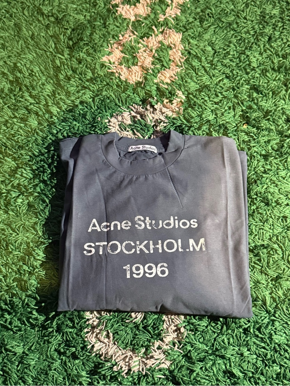 Acne Studios Navy Printed Logo Sweatshirt